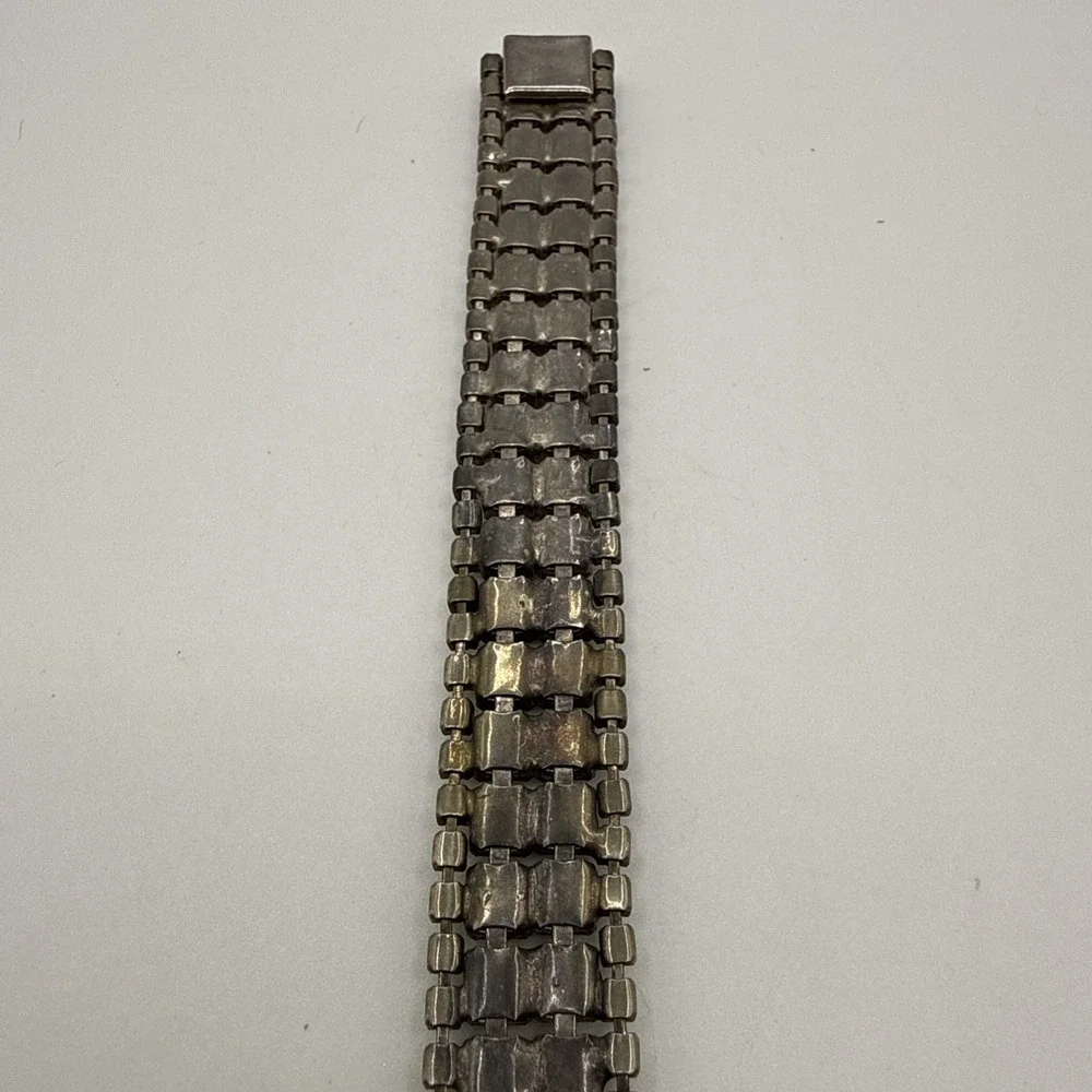 Silver Tone‎ Rhinestone Multi Row Of Clear Crystal Stone Bracelet 7 Inches